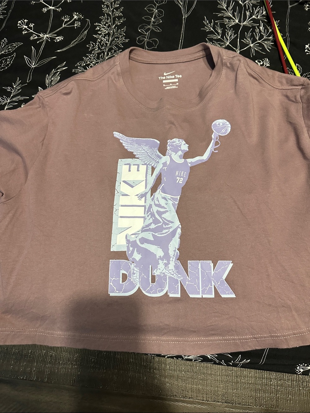 Nike Mauve Tee with Lilac Graphic Dunk Print